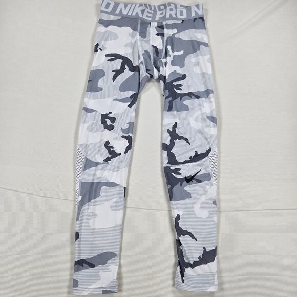 Nike Pro Combat Hypercool White Camo Compression Tights Size Medium - Picture 1 of 6
